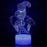 Spider-Man 3D Night Light Lamp with Remote Control - USB Rechargeable LED Night Light