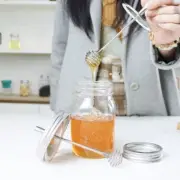 Honey Dipper Lid 304 Stainless Steel Honey Stirrer Lid For Regular Mouth Jar