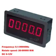 DIGITAL Red 5 LED Frequency Tachometer Speed Converter Motor Car Meter DC 7-12V