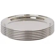 Round Stainless Steel Serving Trays - 40.5cm - Pack of 6