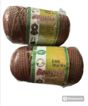 2 Pack Bonnie Craft Cord Braided Macrame Brown 6mm 100yd each NEW