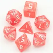 Red Pearl Macaron 7-Dice Set