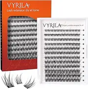 VYRILA Lash Cluster 144pcs Individual Lashes,8-16mm Diy Lash Extension,C Curl Lash Clusters Wispy,3D Natural Lash Clusters Look Like Eyelash Extension DIY at Home (Orange Spirit-C-8-16mix)