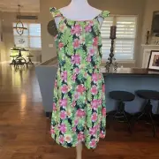 NWT $75 Gymboree Tropical Flutter Linen Dress Adult Women's XXL Aloha Tidal