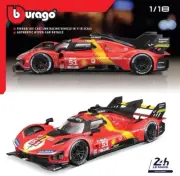 Bburago Ferrari 499P LMH #51 2023 24H Le Mans Champion 1/18 Diecast Red 18-16301