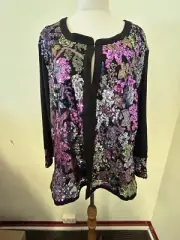 TAKING SHAPE -SIZE 18 RRP $249 Floral Bloom Sequin Jacket Love & Bloom Plus Size