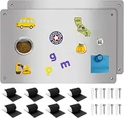 2Pack Magnetic Board,17.1" x 11.8" Magnet Display,for Magnets and Bulletin Board,Suitable for Wall, Refrigerator, Compartment, Cabinet etc,Comes with Dual Lock Tape for Easy Hanging (Silver)