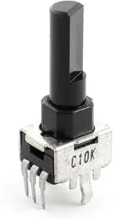 Aexit C10K (Potentiometer) 10K Ohm 4.5mm D Shaft 3PThrough Hole Mount Volume Adjustable Logarithmic Rotary Taper (82ry510qf85) Potentiometer Black