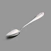 1PCS Thick Stainless Steel Grapefruit Spoon Dessert Spoon Serrated Edge Ice Tea Dessert Spoon Tableware Kitchen Accessories - Silver