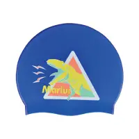 在飛比找蝦皮購物優惠-薇薇小舖🎁Marium大人矽膠泳帽 恐龍時代-深藍色 862