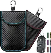 Faraday Bag Key Protector, 2 Pack Signal Blocking RFID Key Fob Protector Pouch, Anti-Theft Car Security Cage