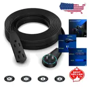 Sleek & Flexible 50 Ft 16 AWG Rotating Extension Cord with 3 Grounded Outlets