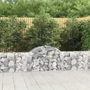 NNEVL Arched Gabion Baskets 4 pcs 200x30x60/80 cm Galvanised Iron