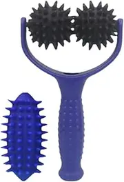 Massage Roller Ball Multifunctional Portable Yoga Convenient Handheld Manual Massage Tool for Back Full Body Legs Foot Neck, Blue