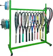 Tennis Racquet Storage Rack,Sports Equipment Organiser with Wheel,Badminton Racket Display Rack,for Fitness Gym Schools,Bearing Capacity 50kg