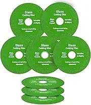 KEWAYO 8 Pieces Glass Cutting Disc, 1mm Super Thin Diamond Saw Blade 4 Inch Glass Ceramic Cutting Polishing Disc with 20mm Hole, for Smooth Cutting, and Grinding of Glass, Jade, Crystal, Wine Bottle