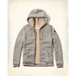 HOLLISTER  TEXTURED SHERPA LINED HOODIE  M 鋪棉外套保證原廠..有訂單可以查