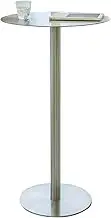 Round Bar Table Stainless Steel Coffee Table Pub Table Small Medium Kitchen Dining Room Furniture Small Accent Table Bedside Tables for Home Office Living Room(50x95cm)