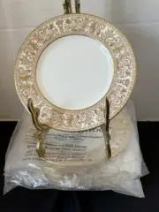 WEDGWOOD FINE BONE CHINA FLORENTINE GOLD (W4219) SALAD PLATES W DRAGONS SET 10