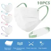10pcs/50pcs Face Mask 3-Layers Safety Masks with Wide Elastic Ear Ropes Kovnu
