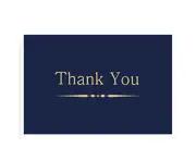 Thank You Cards with Envelopes blue and gold Foil Designs - Blank Thank You Notes with Envelopes