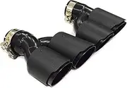 Dual Out Exhaust Tip Carbon Fiber Muffler Tip H Shape tip Compatible For BMW 525i 528i 530i G30 G31 2018+ 5 Series Exhaust Tip Nozzle(Carbon Fiber C)