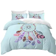 Light Blue Background Dream Catcher Quilt Cover