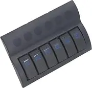 6 Gang Marine Switch Panel, Overload DC Rocker Switch Panel for Boats Yachts RVs with IP65 Waterproof for Boat RV DC12V 24V