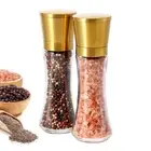 Gold Salt and Pepper Grinder Mill Set Stainless Steel Pepper Shaker Adjustabl...