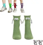 [Le Vechtoo] Funny Best Friend Magnetic Hand Hold Sock Couple Buddy Adult Sister Bestie Magnet Weird Match His Her Eye Arm Hug Gag Hilarious Novelty 3d Eyeball Sock Boyfriend Women Men Friendship Silly Fun Gift