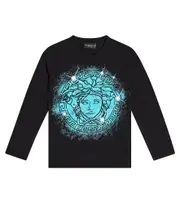 [Versace Kids] Versace Kids Logo cotton jersey T-shirt Y 12 black