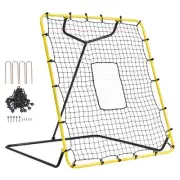 Baseball Softball Rebounder Net 4x4.5 Ft Adjustable PitchBack Training Aid