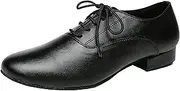 [MINITOO] Mens Dance Shoes 1" Standard Heel Leather Ballroom Dancing Shoes TH250501