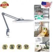 Versatile 24W LED Desk Lamp - 20-Inch Adjustable Gray Clamp Light for Hobbies