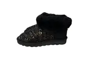 Womens Australian Sheepskin Wool Fur Mini UGG Ankle Boots in Black