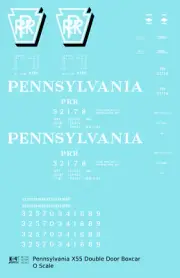 K4 O Scale Decals Pennsylvania Railroad PRR X55 50 Ft Double Door Boxcar Shadow
