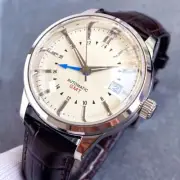 Cream Dial 20ATM Dive NH34 GMT Dual Time Zone Domed Sapphire Automatic Watch Men