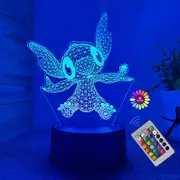 Disney's Lilo Stitch Night Light with Remote Control and Smart Touch Room Decor Lamp Birthday Valentine's Day Christmas Gift Navy Blue