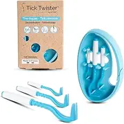 Tick Twister 3 Tick Hooks for Dogs, Cats and People - Tick Tweezers Set of 3 with Storage Box, Safe Removal Without Pain - Ideal for Outdoor Activities (Blue, Set of 1)