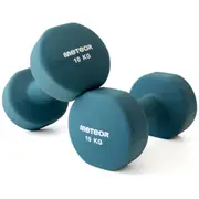 METEOR 10kg Dumbbells for Home Gym, Anit-Slip Flat Bottom Neoprene Dumbbells, Fixed Weight Dumbbells, Gym Weights, Dumbbell Weights (1 Pair)