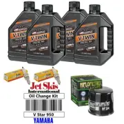 Yamaha V Star 950 Oil Change Tune Up Kit 20W50 4 Quarts Spark Plugs Oil Filter