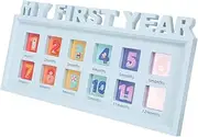 GARVALON 12 Month Growth Photo Frame Milestone Display for First Year Memories Compact Newborn Picture Holder present for Home Decoration