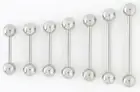 5) 14g 5/8" Plain Steel Tongue Ring WHOLESALE Piercings Straight Barbells Bars