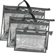 [VILLFUL] 3Pcs Transparent Purse Cover Bag Clear Handbag Storage Protector for Closet Organization Dustproof Moisture for Purses Scarves and Accessories