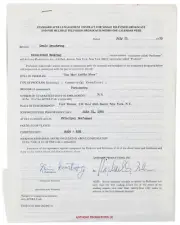 Louis Armstrong Signed 8.5x11 1970 Merv Griffin Show Contract BAS #AC33272