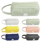 Kids Double Layer Zip Pencil Case Big Capacity Students Canvas Stationery Bag'Ф