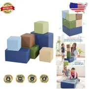 SoftZone 7-Piece Foam Building Blocks Playset - Safe & Colorful Earthtone Design