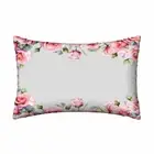 Rose Grey Satin Pillowcase with Hidden Zipper Queen Size