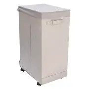 Household Essentials, Silver Narrow Collapsible Laundry Hamper with Liner and...