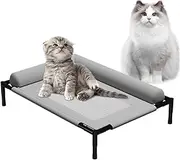 Dog Cot - Outdoor Dog Bed with Pillow and Breathable Mesh - Washable Pet Furniture for Outdoor Indoor Camping Patio Sunbathing Travel